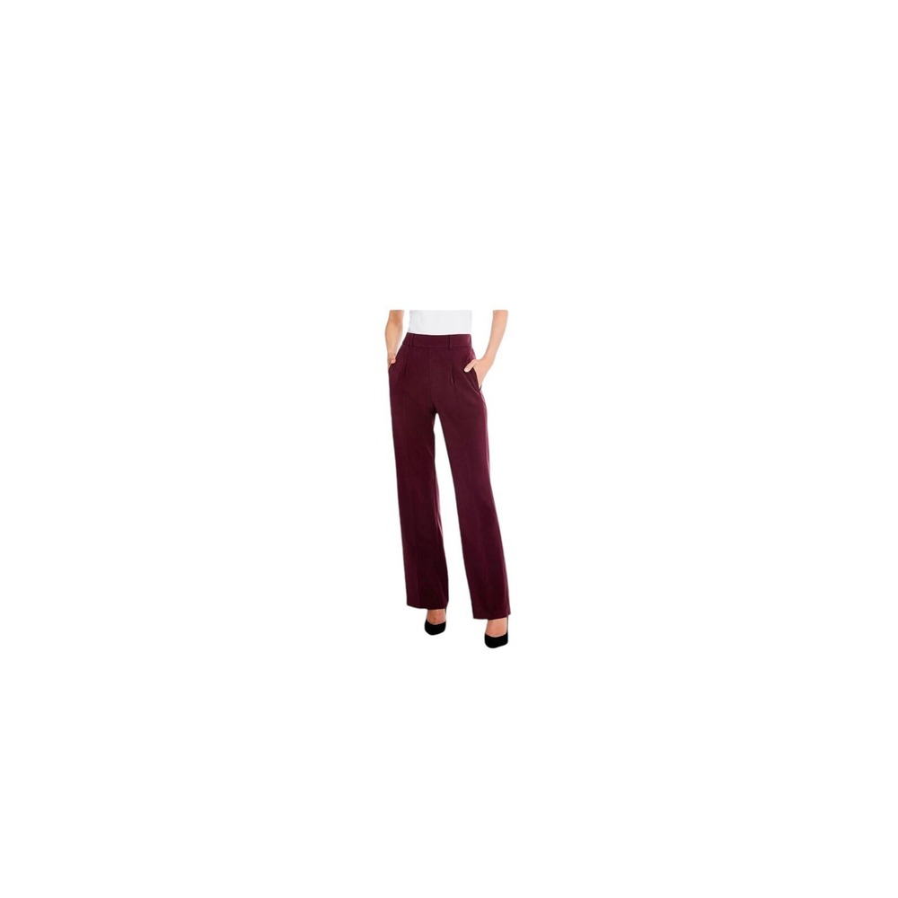 NIC+ZOE Womens High Rise Dressy Wide Leg Pants Pockets Size 10